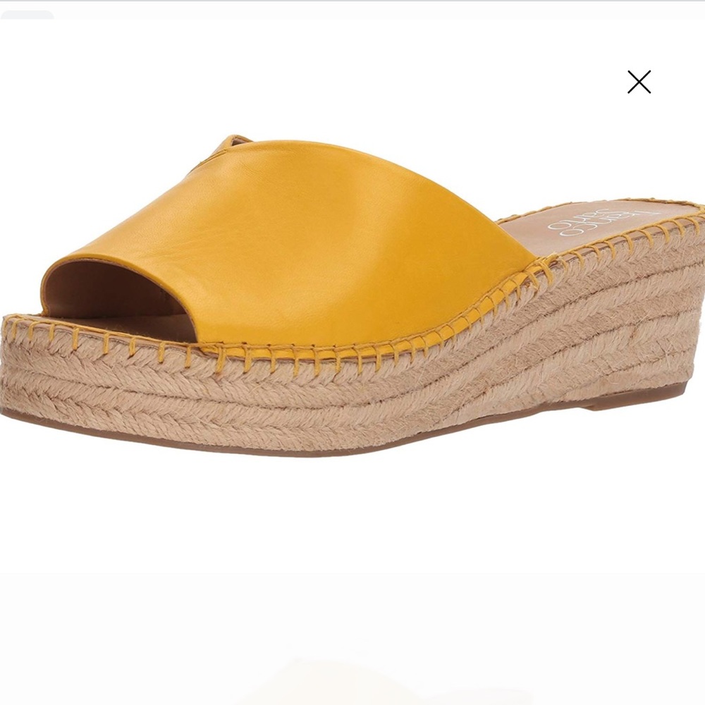 🆕FrancoSarto Yellow Leather Wedge Platform 👡 - Picture 8 of 16